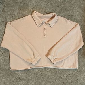 aerie ~ Fleece-of-Mind Cropped Polo Sweatshirt ~